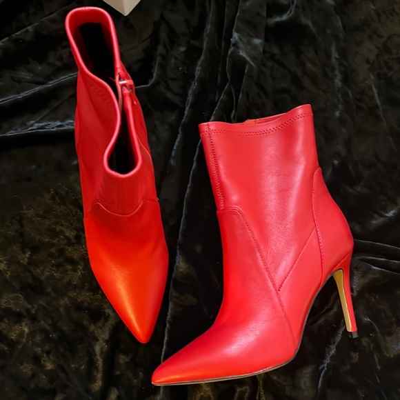 Charles David red leather booties - Picture 2 of 9
